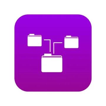 Folders structure icon digital purple Stock Illustration