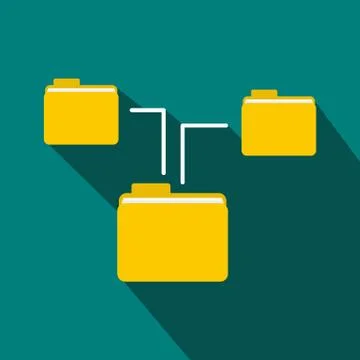 Folders structure icon, flat style Stockillustratie