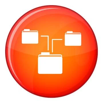 Folders structure icon, flat style Stock Illustration