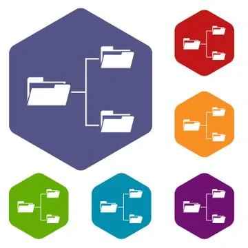 Folders structure icons set Stockillustratie