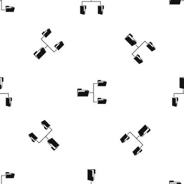 Folders structure pattern seamless black Stock Illustration