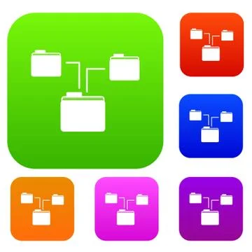 Folders structure set collection Stockillustratie