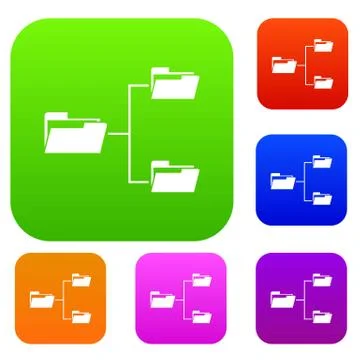 Folders structure set collection Stock Illustration