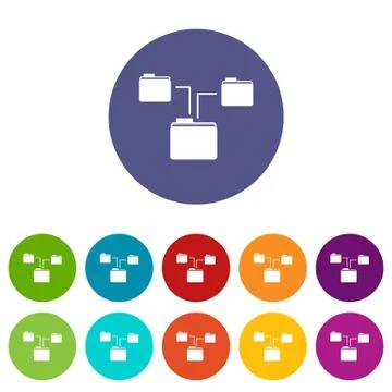 Folders structure set icons Stock Illustration
