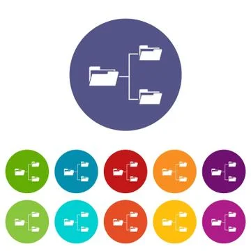 Folders structure set icons Stockillustratie
