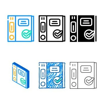 Folders with stylized documents compliance color icon vector Stock Illustration