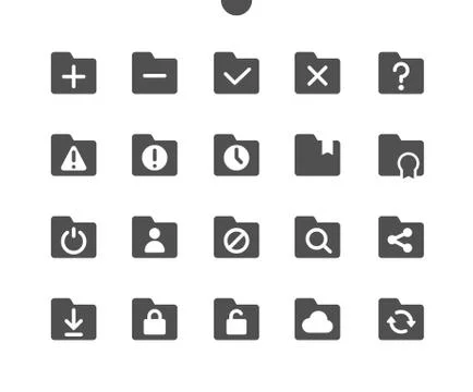 Folders v2 UI Pixel Perfect Well-crafted Vector Solid Icons Stock Illustration