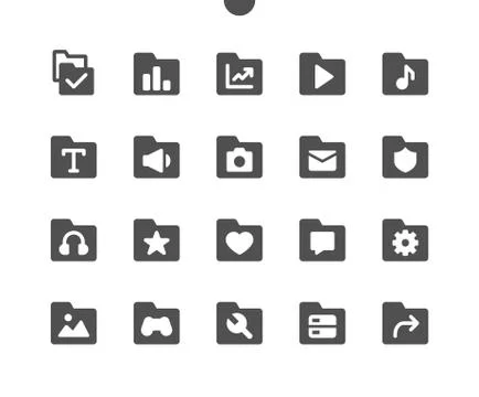Folders v3 UI Pixel Perfect Well-crafted Vector Solid Icons Stock Illustration