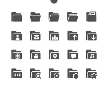 Folders v4 UI Pixel Perfect Well-crafted Vector Solid Icons イラスト素材