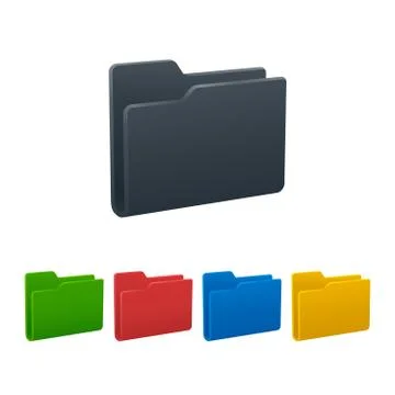 Folders on white background. Isolated vector illustration. Stock Illustration