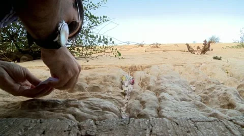 Folding and Putting a Note with Pray at the Western Wall 2 Stock Footage 18072693