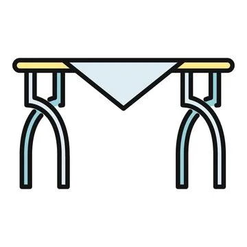 Folding banquet table with tablecloth flat icon Ilustración de archivo