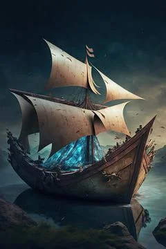 Folding boat Stock Illustration