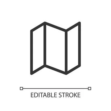 Folding brochure pixel perfect linear ui icon Stock-Illustration