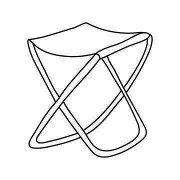 Folding camp stool doodle Stock Illustration