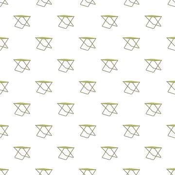 Folding camp stool seamless pattern on white background Stock Illustration