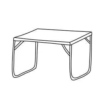 Folding camp table doodle Stock Illustration