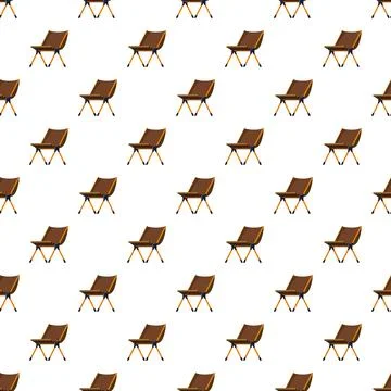 Folding camping chair repeat pattern on white background Illustrazione stock
