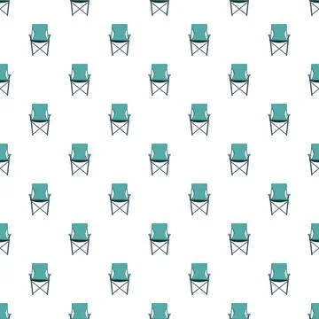 Folding camping chairs creating seamless pattern background Stock Illustration