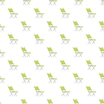 Folding camping chairs seamless pattern on white background Illustrazione stock