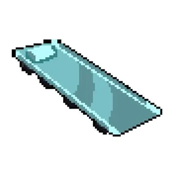 Folding camping cot pixel art vector illustration イラスト素材