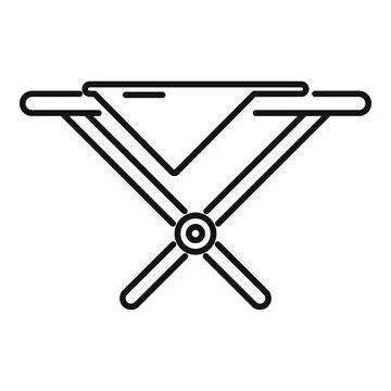 Folding camping table being opened for picnic lunch Stock Illustration