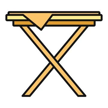 Folding camping table flat design illustration icon Stockillustratie