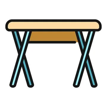 Folding camping table flat style vector icon Stockillustratie
