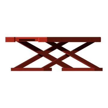 Folding camping table showing its wooden structure Stock Illustration