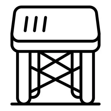 Folding camping table standing on grass Stock Illustration