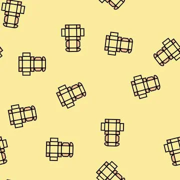 Folding carton cardboard packaging vector seamless pattern Stock Illustration