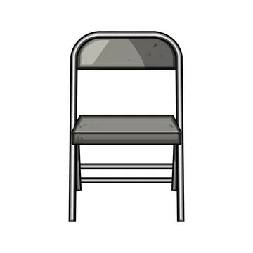 Folding chair standing on white background Stock Illustration