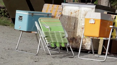 Folding Chairs and Buckets Video stock 8826765