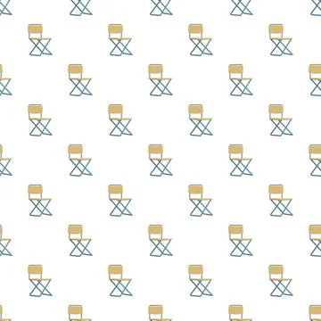 Folding chairs pattern creating seamless retro background design Stockillustratie