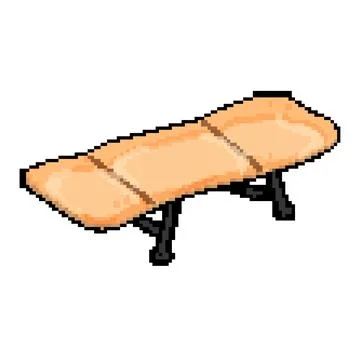 Folding cot camp pixel art vector illustration イラスト素材
