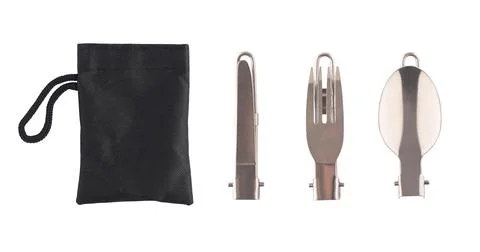 Folding cutlery set Foto stock