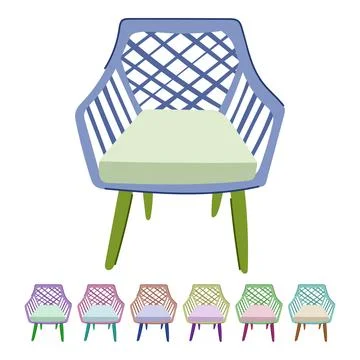 Folding deck chair vector cartoon graphic Stock Illustration