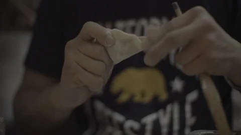 Folding dim sum Stock Footage 85814427