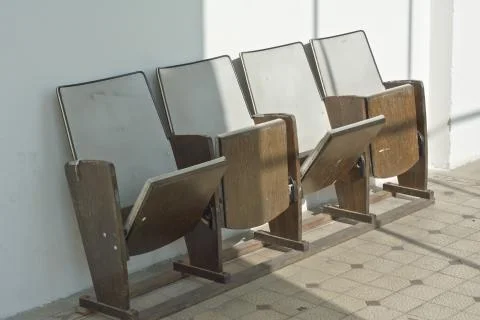 Folding down theater seating Stock Photos