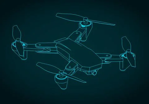 Folding drone drawing Stock Illustration