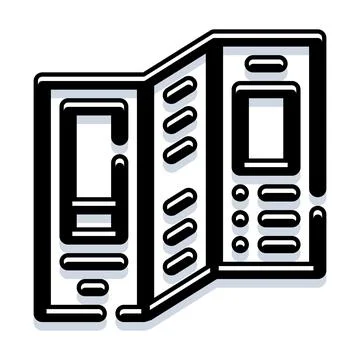 Folding electronic device or tablet with multiple screens Illustrazione stock