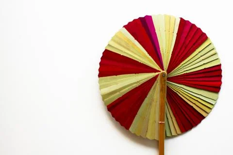 Folding fan isolated on a white background. Foto stock