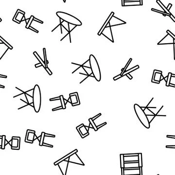 Folding Furniture Vector Seamless Pattern イラスト素材