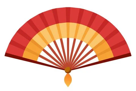 Folding hand fan. Stock Illustration
