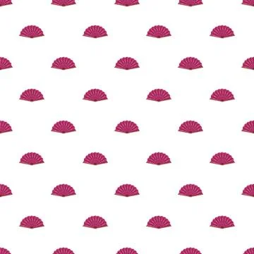 Folding hand fan seamless pattern elegant decorative design Stock Illustration