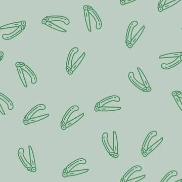 Folding hand saw line seamless pattern Stock Illustration