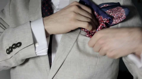 Folding A Handkerchief Stock Footage 63485001