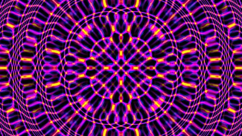 Folding Kaleidescopic Neon Crazy Brain Pattern Video stock 139733852