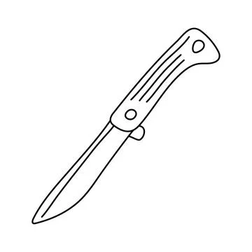 Folding knife in doodle style Stock Illustration