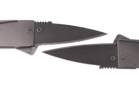Folding knife isolated on white background Stock Photos